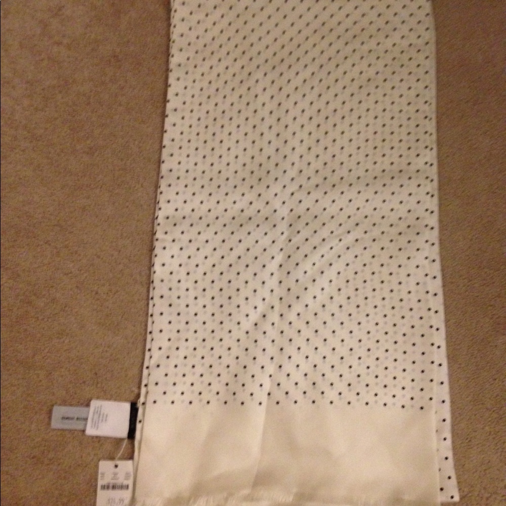 White silk print infinity scarf